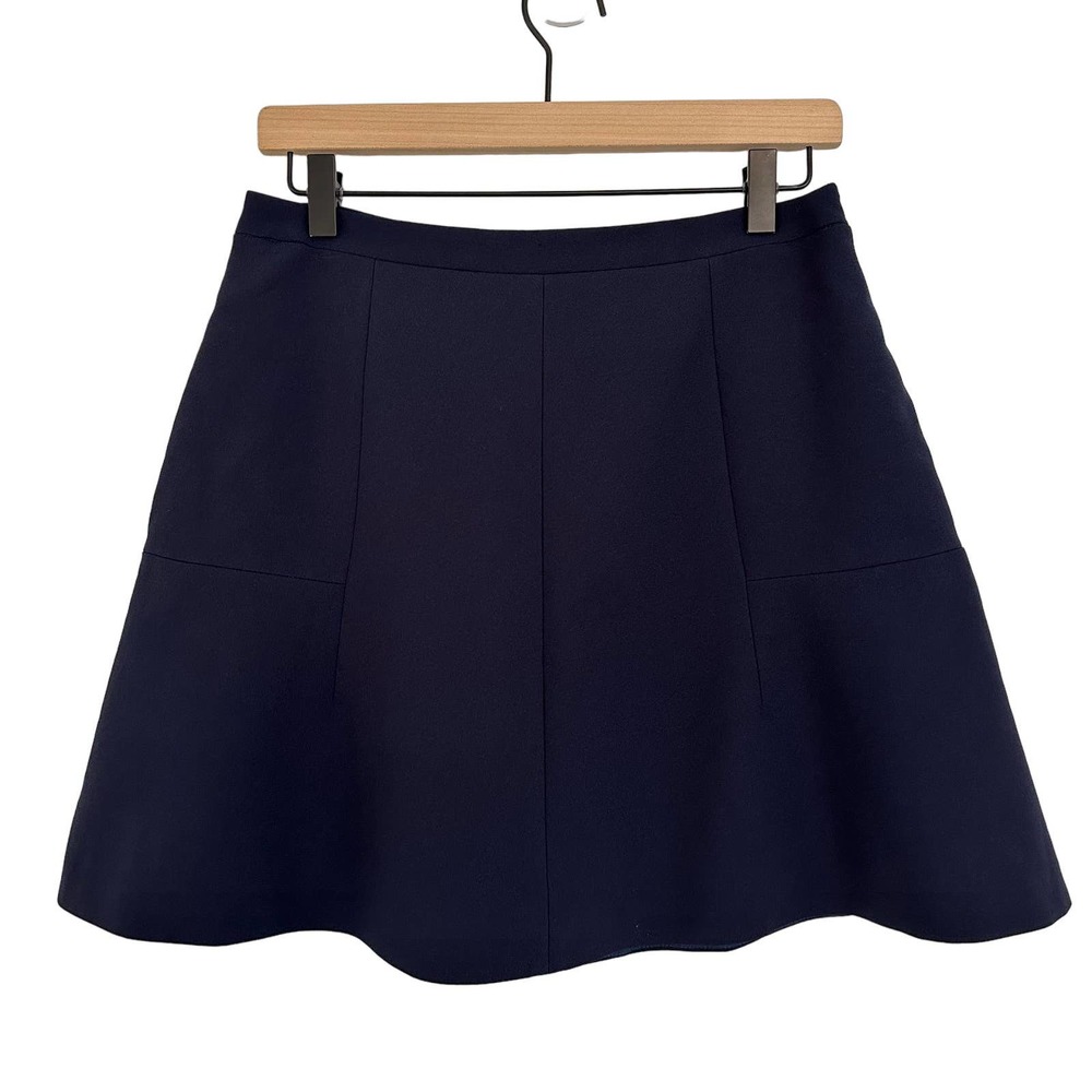 J.Crew Navy A Line Womens 10 Mini Lined Skirt Career Flirty Quality Hidden Zip